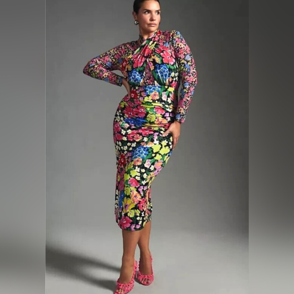 NWT Anthropologie Floral Print Stretch Dress